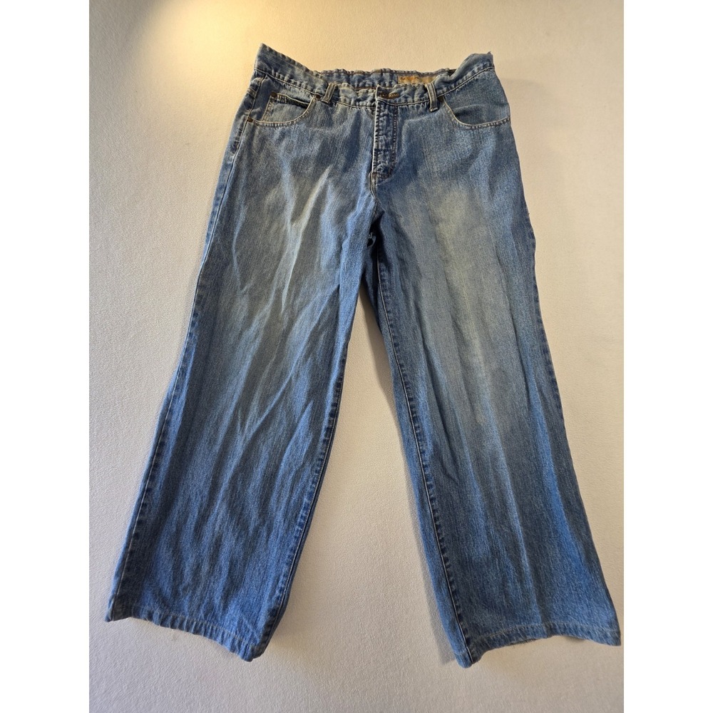 MBX Men's Jeans 36x30 Light‎ Wash Relaxed Straight Leg 100% Cotton Blue Denim